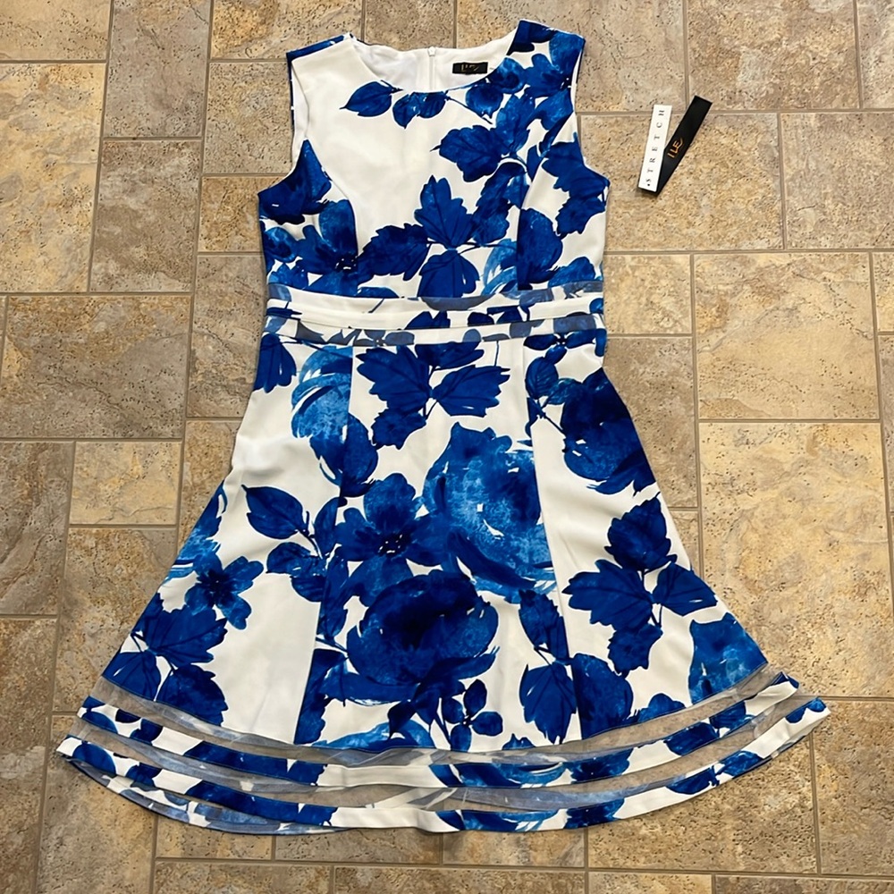 ILE New York blue white floral dress